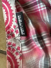 Vorschaubild 3 von Damen Bluse kariert Pink Rüschen Kurzarm Gr. 46/3XL