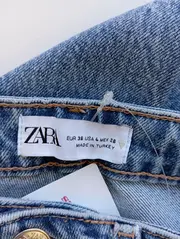 Vorschaubild 3 von Damen Mom Jeans Gr. 36/S Blau High Waist Ripped Distressed