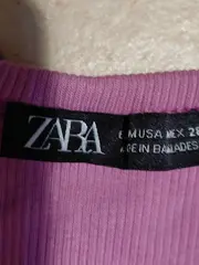 Vorschaubild 5 von Damen Crop Top Rippstrick Rosa Gr. M Tanktop Ärmellos Basic