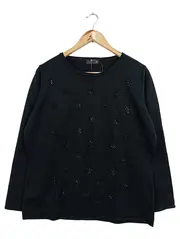 Vorschaubild 1 von Damen Pullover Gr. 44/XXL Schwarz Casual Feminin Strasssteine Langarm