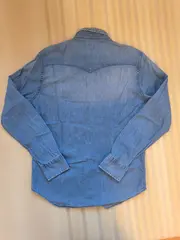Vorschaubild 2 von Herren Jeanshemd Freizeithemd Blau Gr. M Baumwolle