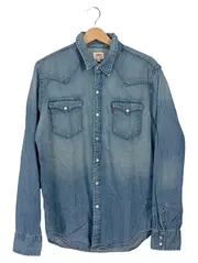 Vorschaubild 1 von Herren Jeanshemd Freizeithemd Blau Gr. M Baumwolle