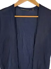 Vorschaubild 2 von Damen Strickjacke Kurzarm Blau Gr. S 36 Basic Viskose Alltag