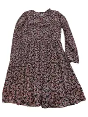 Vorschaubild 5 von Mädchen Kleid Blumenmuster Langarm Gr. 146/152 Rosa Freizeitkleid