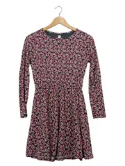 Vorschaubild 1 von Mädchen Kleid Blumenmuster Langarm Gr. 146/152 Rosa Freizeitkleid