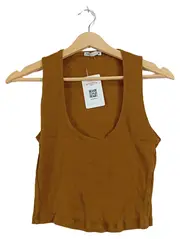 Vorschaubild 1 von Damen Tanktop Gr. 36/S Braun Casual Rippstrick