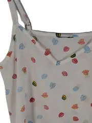 Vorschaubild 3 von Damen Top Träger Blattmuster Weiß Gr. 36/S Sommer