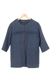 Vorschaubild 1 von Damen Leichte Jacke 38/M Blau Elegant Fransen Reißverschluss
