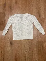 Vorschaubild 2 von Damen Strickpullover Lochmuster Kragen Beige Gr. XS