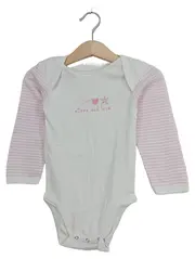 Vorschaubild 1 von TCM Baby Body Langarm Mädchen Gr. 86/92 Weiß Rosa Gestreift