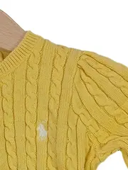 Vorschaubild 2 von Strickjacke Baby Mädchen Gr. 68 Gelb Zopfmuster Baumwolle