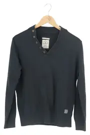 Vorschaubild 1 von Herren Pullover Gr. 46/S Blau Casual Baumwolle V-Ausschnitt