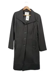 Vorschaubild 1 von Damen Trenchcoat Grau Gr. 42/XL Eleganter Wollmantel