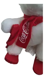 Vorschaubild 2 von Plüschtier Eisbär mit rotem Schal Kuscheltier Weiß 14 cm