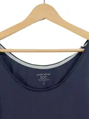Vorschaubild 3 von EDC Damen Unterhemd Tanktop Gr. L Basic Blau Baumwolle Elasthan