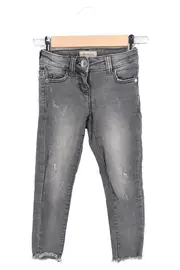 Vorschaubild 1 von Jeans Slim Fit Mädchen Gr. 98 Grau Distressed Used Look Kinderhose