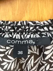 Vorschaubild 5 von Comma Damen Bluse Gr. 36 Blättermuster Schwarz Weiß 3/4-Arm
