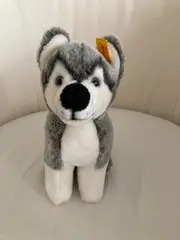 Vorschaubild 2 von Kuscheltier Husky Hund Grau Klassisch Stofftier 23cm
