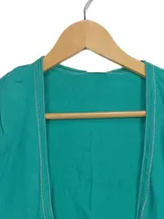 Vorschaubild 3 von Damen Strickjacke Bolero Türkis Gr. 36/S Baumwolle Casual