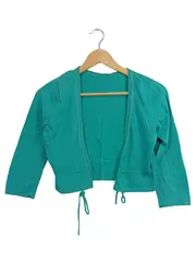 Vorschaubild 1 von Damen Strickjacke Bolero Türkis Gr. 36/S Baumwolle Casual