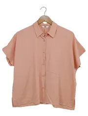 Vorschaubild 1 von Damen Hemdbluse XS Rosa Minimalistisch Kurzarm Bluse