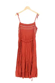 Vorschaubild 2 von EDC Damen Freizeitkleid Maxikleid Gr. 42/XL Orange Viskose Bohème Sommer