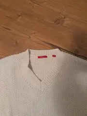 Vorschaubild 3 von Damen Pullover Gr. 42 XL Weiß Casual Strickpullover V-Ausschnitt
