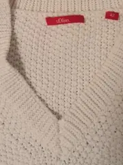 Vorschaubild 2 von Damen Pullover Gr. 42 XL Weiß Casual Strickpullover V-Ausschnitt