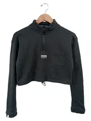 Vorschaubild 1 von Damen Sweatjacke Schwarz Gr. 34/XS Streetwear Casual Half-Zip