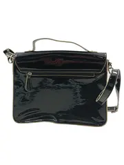 Vorschaubild 2 von Henkeltasche Damen Schwarz Kunststoff Lack-Optik