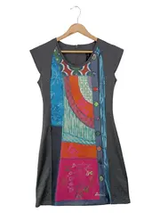 Vorschaubild 1 von Damen Freizeitkleid Gr. 36/S Mehrfarbig Baumwolle Bohemian