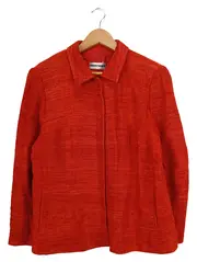 Vorschaubild 1 von Damen Blazer Rot Strukturmuster Langarm Gr. 44/XXL Business