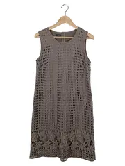 Vorschaubild 1 von Damen Businesskleid Gr. 36/S Braun Lochmuster Spitze Elegant