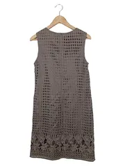 Vorschaubild 2 von Damen Businesskleid Gr. 36/S Braun Lochmuster Spitze Elegant