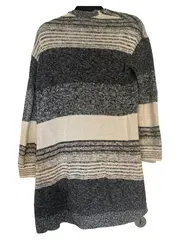 Vorschaubild 2 von Damen Strickjacke Mehrfarbig Gestreift Casual Gr. 34/XS