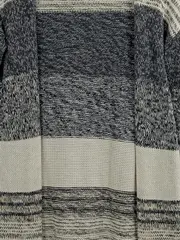 Vorschaubild 3 von Damen Strickjacke Mehrfarbig Gestreift Casual Gr. 34/XS