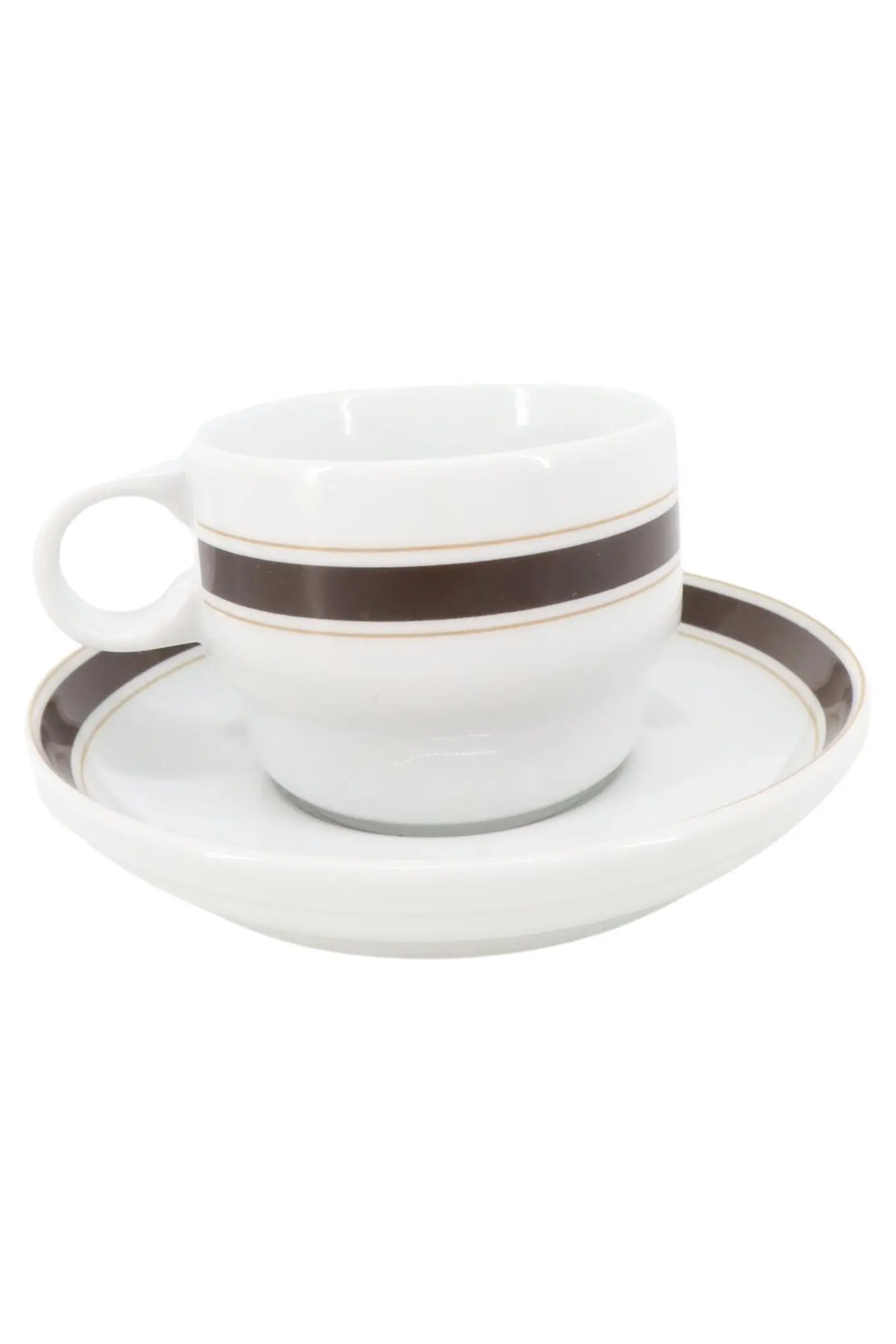 THOMAS by Rosenthal Tasse Unterteller Weiß Gestreift Porzellan Hotel Service Elegant