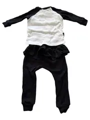 Vorschaubild 2 von Baby Set Shirt Hose Keeping it Real Gr. 62 Schwarz Weiß