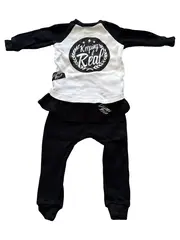 Vorschaubild 1 von Baby Set Shirt Hose Keeping it Real Gr. 62 Schwarz Weiß