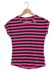 Vorschaubild 1 von Mädchen T-Shirt Gr. 152 Pink Schwarz Gestreift Climalite Sport