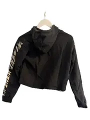 Vorschaubild 2 von Damen Kapuzenpullover Hoodie Crop Top Schwarz Zebra XS