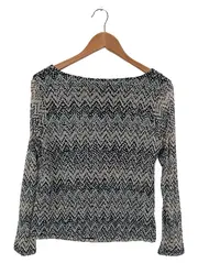 Vorschaubild 2 von Damen Bluse Langarm Abstrakt Mehrfarbig Gr. 36/S