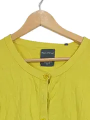 Vorschaubild 3 von Damen Strickjacke Cardigan Gelb Cropped Gr. S 36 Baumwolle