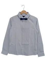 Vorschaubild 1 von Kinder Business Hemd Blau Gr. 158/164 Langarm Schleife Baumwolle