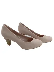Vorschaubild 1 von Damen Pumps Beige Gr. 38 Wildlederoptik Absatzschuhe