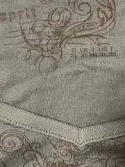 Vorschaubild 5 von Damen Langarmshirt Blumen Print Blau Gr. 42/XL Casual Baumwolle