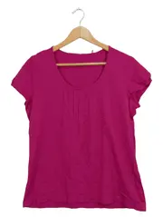 Vorschaubild 1 von Damen T-Shirt Gr. 42/XL Pink Baumwolle Casual Kurzarm