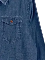 Vorschaubild 5 von Kinder Jeanshemd Freizeithemd Gr. 134 Blau Baumwolle Langarm
