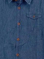 Vorschaubild 7 von Kinder Jeanshemd Freizeithemd Gr. 134 Blau Baumwolle Langarm