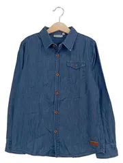 Vorschaubild 1 von Kinder Jeanshemd Freizeithemd Gr. 134 Blau Baumwolle Langarm